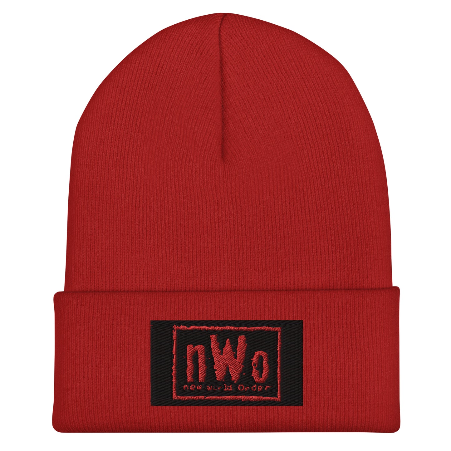 Cuffed nWo Red and Black Beanie | One Size Fits All Pro Wrestling Merch