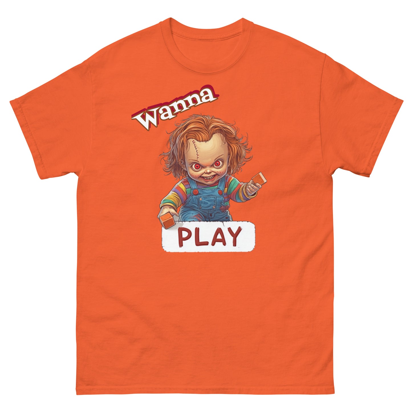 Chucky T-Shirt 'Wanna Play' Custom Horror Tees Little Chucky
