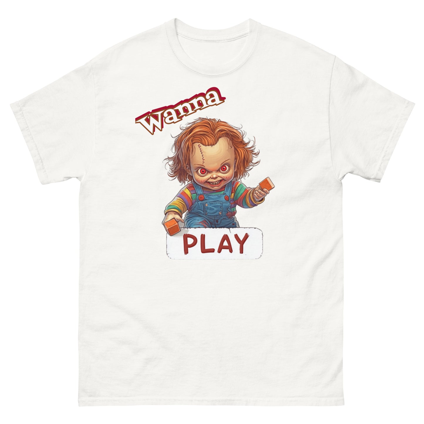 Chucky T-Shirt 'Wanna Play' Custom Horror Tees Little Chucky