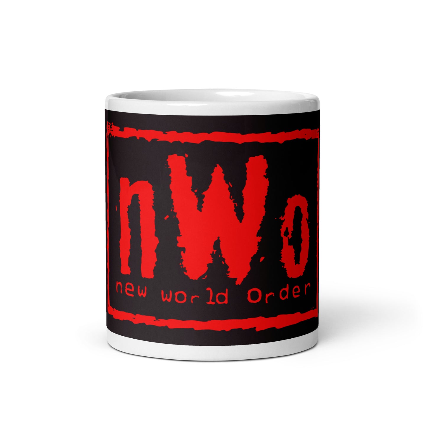 nWo Black and Red Logo Print White Glossy Mug | Custom Coffee Cups