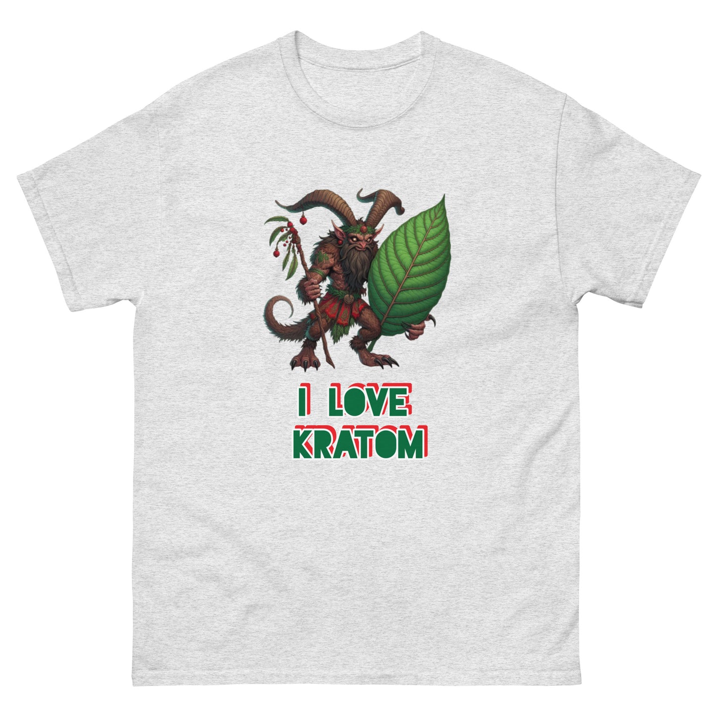 Krampus T-shirt 'I love Kratom' Gothic Style Kratom Tee for Men and Women