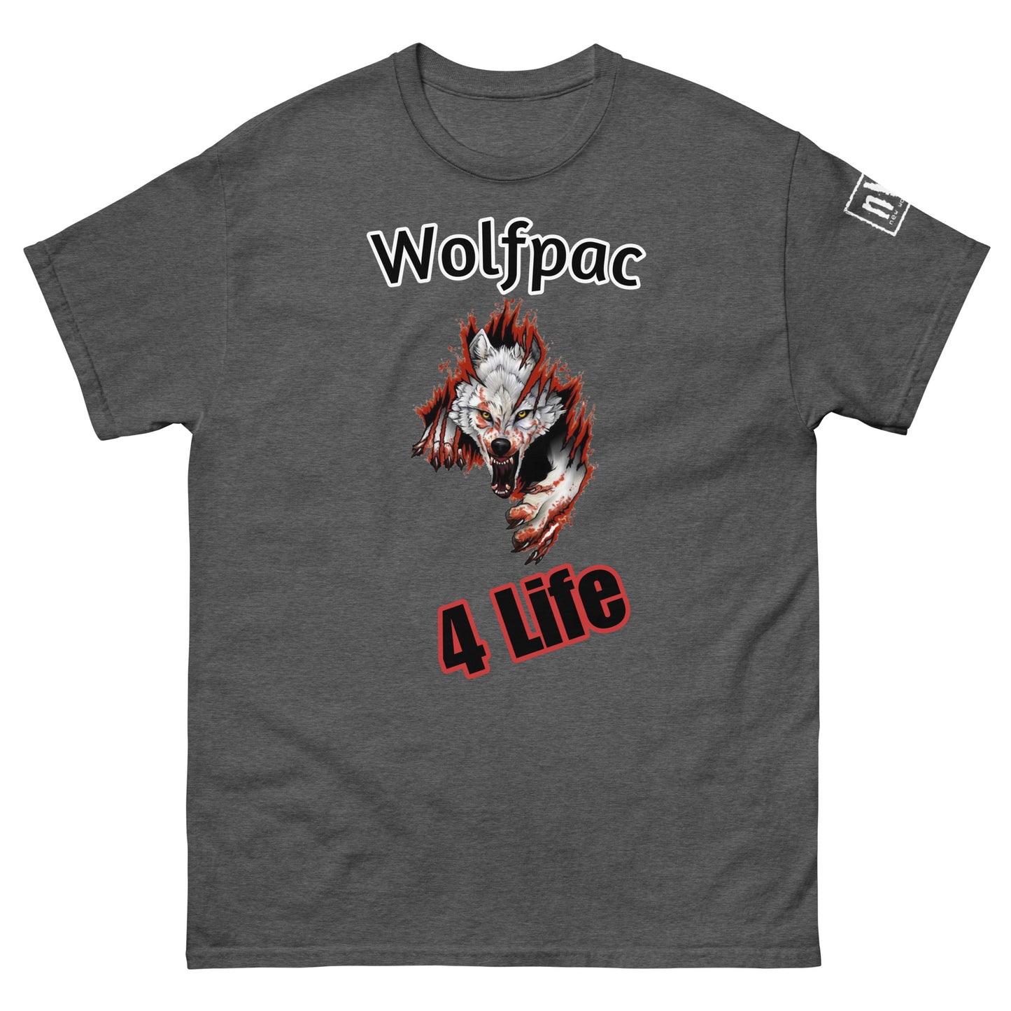 Wolfpac 4 Life T-Shirt w/nWo Logo on Left Sleeve | Unisex Classic Wrestling Tee