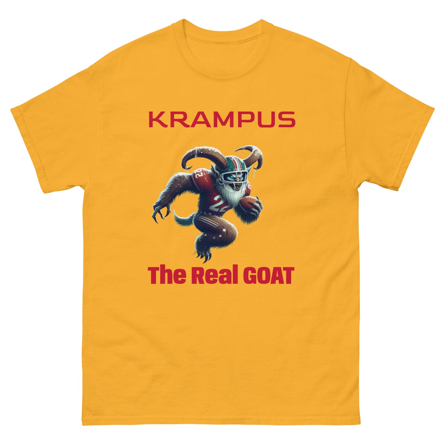 KRAMPUS: The Real GOAT Unisex Classic Tee (Football Edition) Funny Shirts