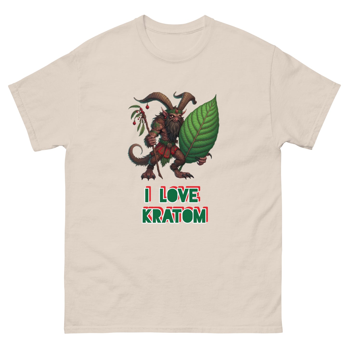 Krampus T-shirt 'I love Kratom' Gothic Style Kratom Tee for Men and Women