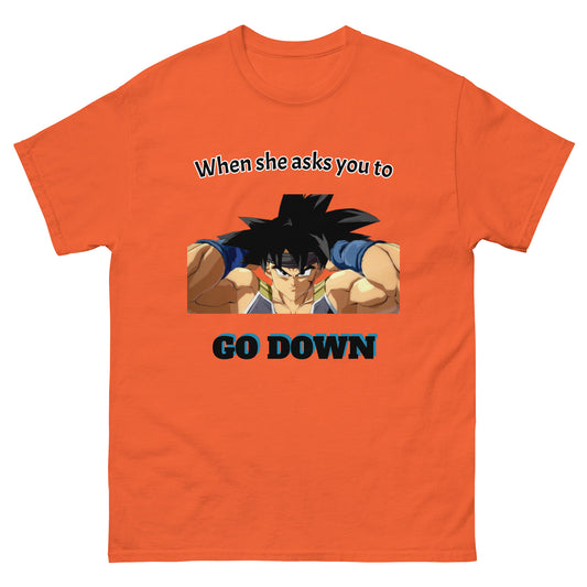 'When She Asks You to Go Down' Bardock Classic Tee | Dragon Ball Z T-Shirts