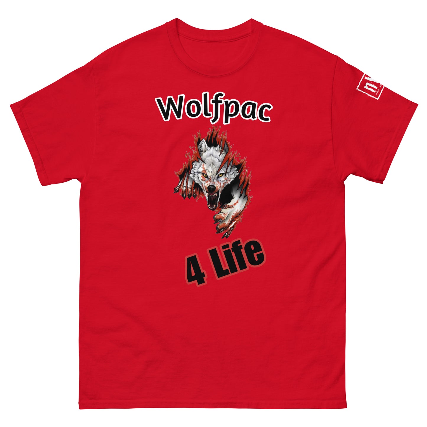 Wolfpac 4 Life T-Shirt w/nWo Logo on Left Sleeve | Unisex Classic Wrestling Tee