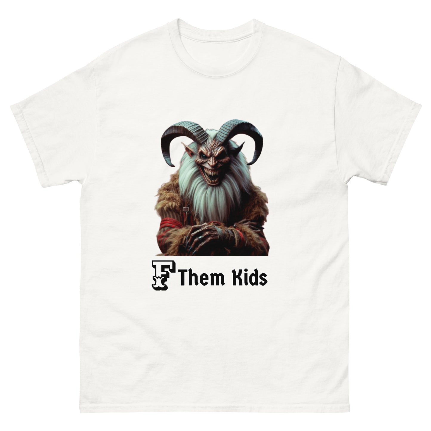 F Them Kids: Krampus Unisex Classic Tee (multiple colors & sizes) Funny Shirts