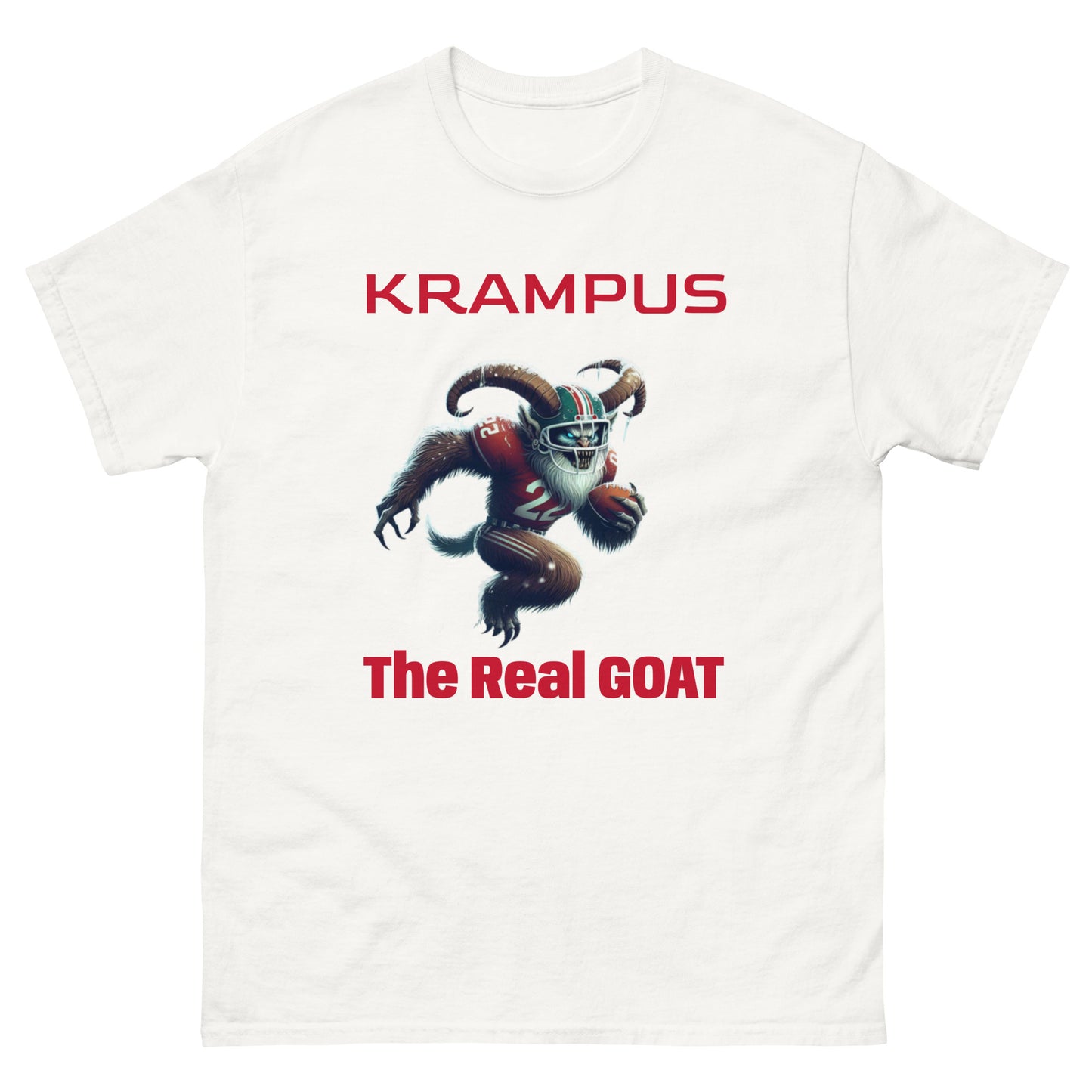 KRAMPUS: The Real GOAT Unisex Classic Tee (Football Edition) Funny Shirts