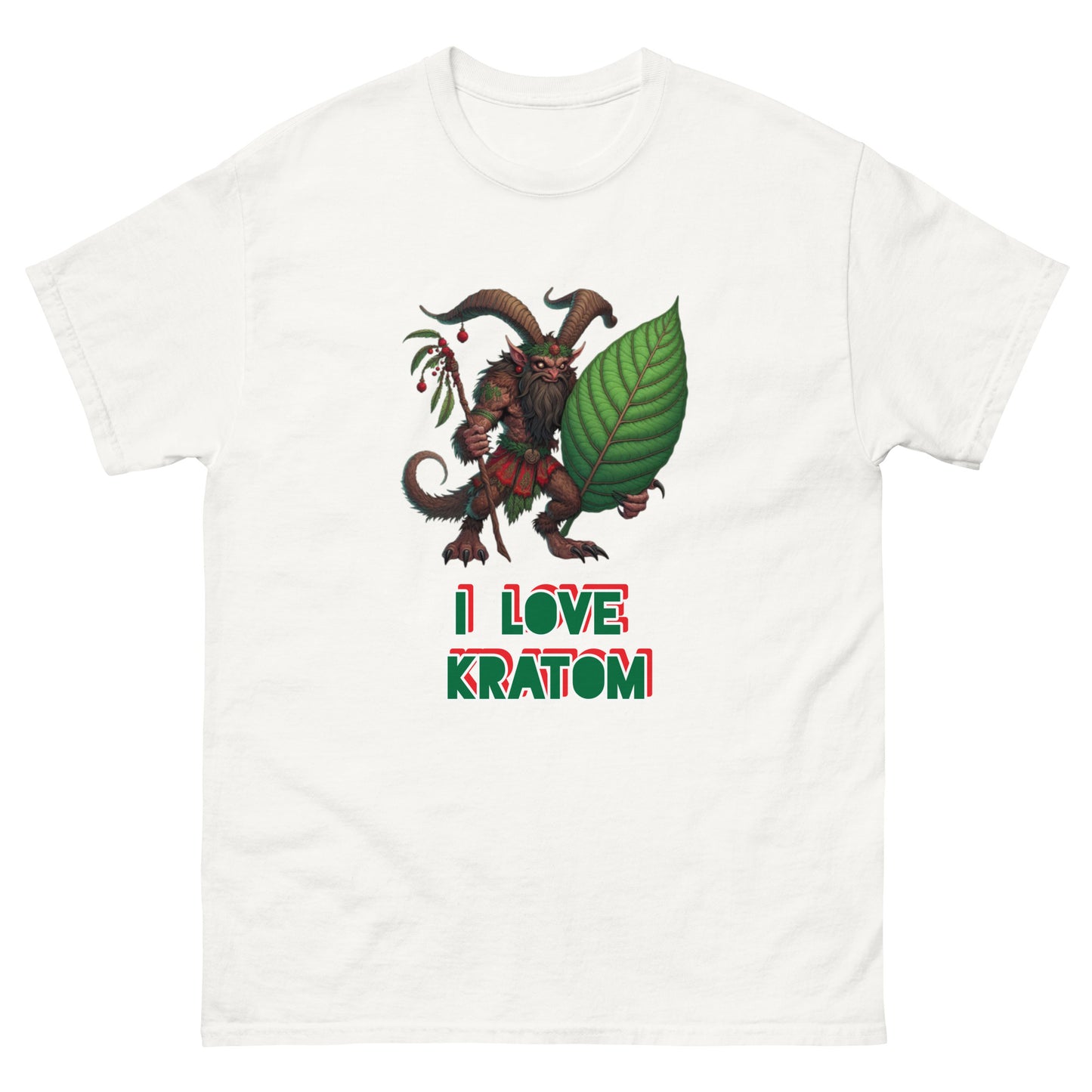 Krampus T-shirt 'I love Kratom' Gothic Style Kratom Tee for Men and Women