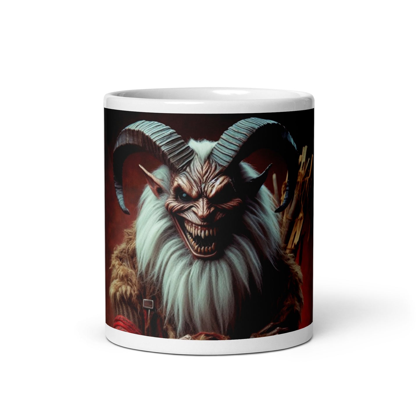 F Them Kids Krampus White Glossy Mug | Krampus Holiday Coffee Cup