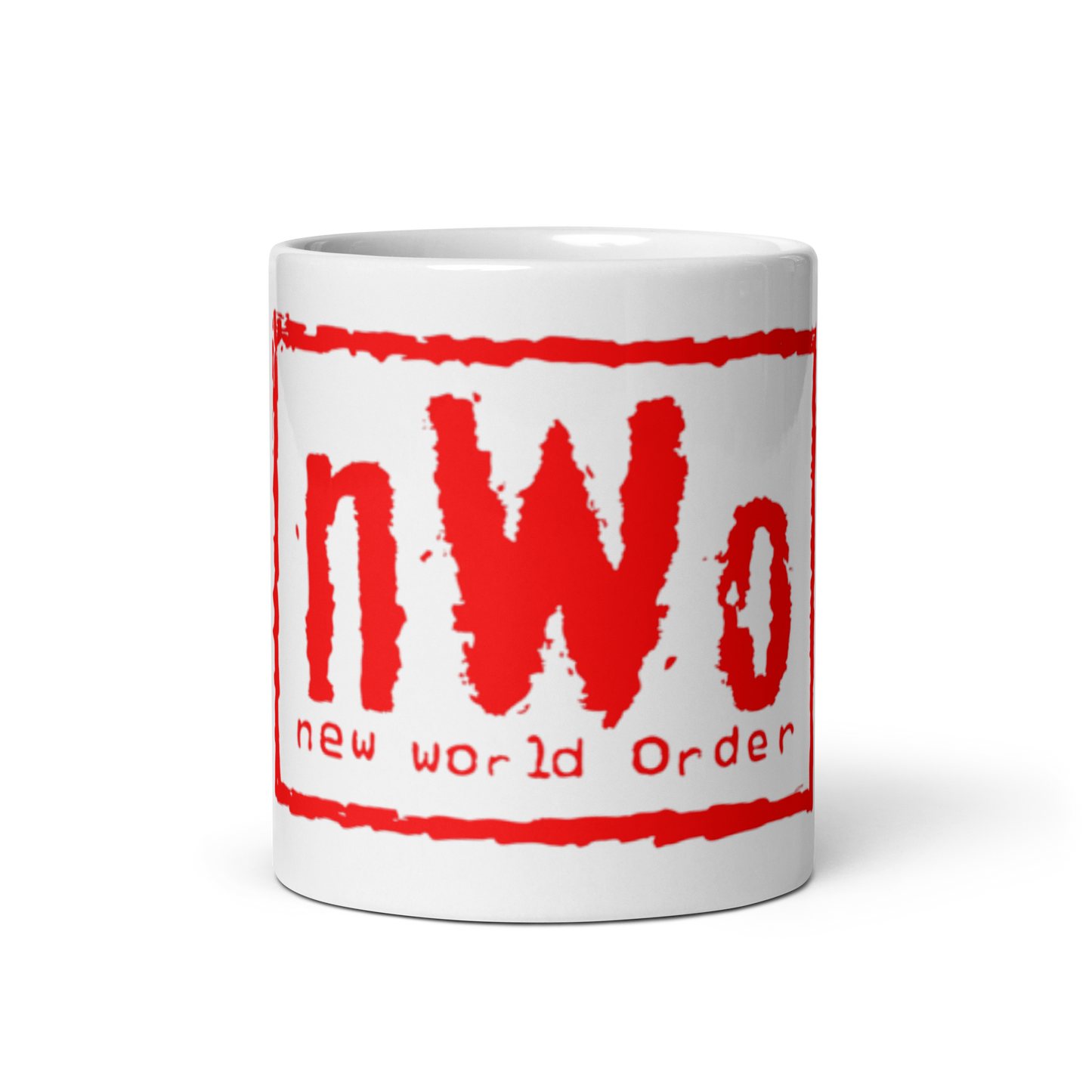 nWo Red and White Logo Print, White Glossy Mug | Custom Coffee Cups