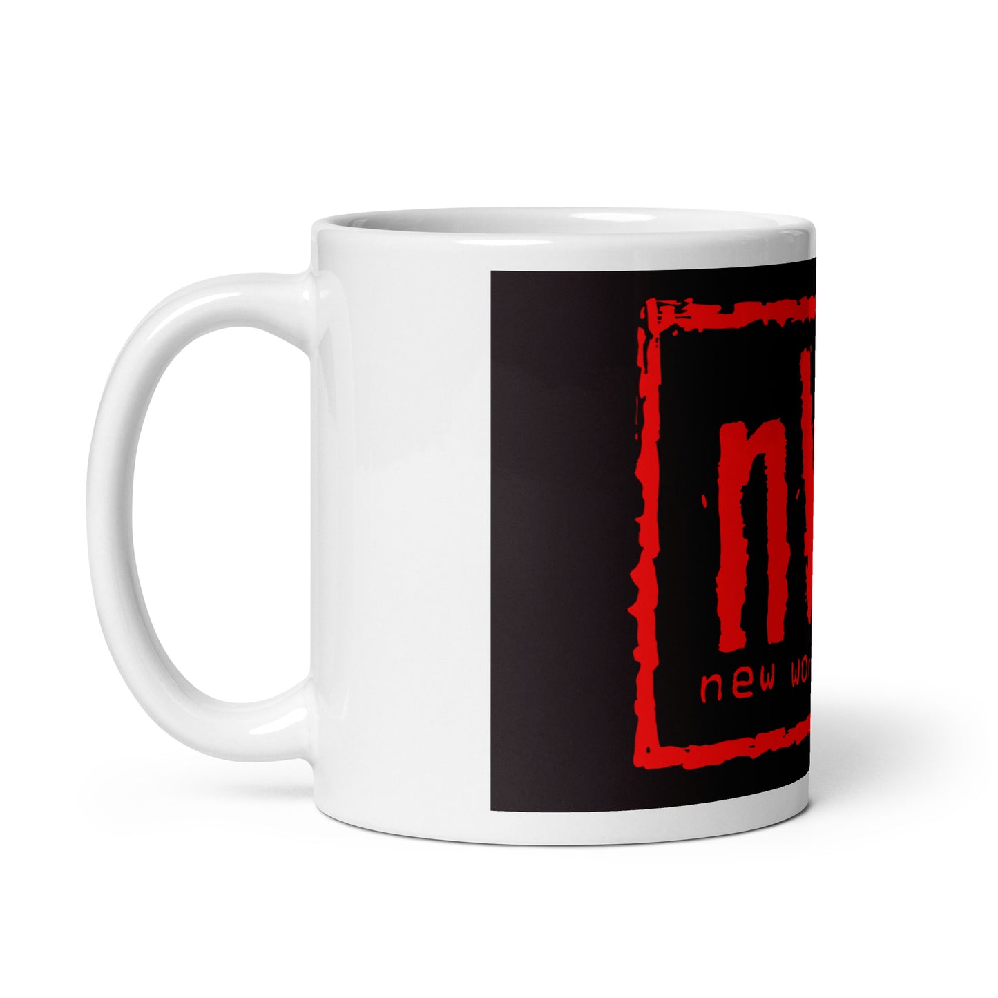 nWo Black and Red Logo Print White Glossy Mug | Custom Coffee Cups